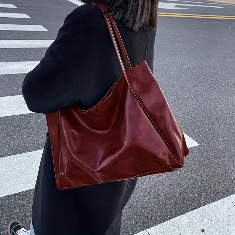 LILY™ RETRO SOLID COLOR TOTE BAG - Image 8