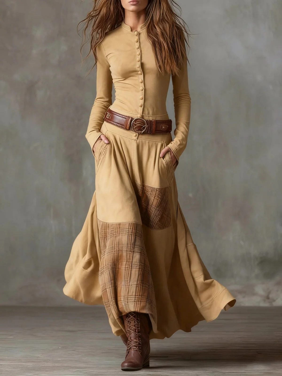 LILY™ | BELTED SUEDE MAXI DRESS - Image 2