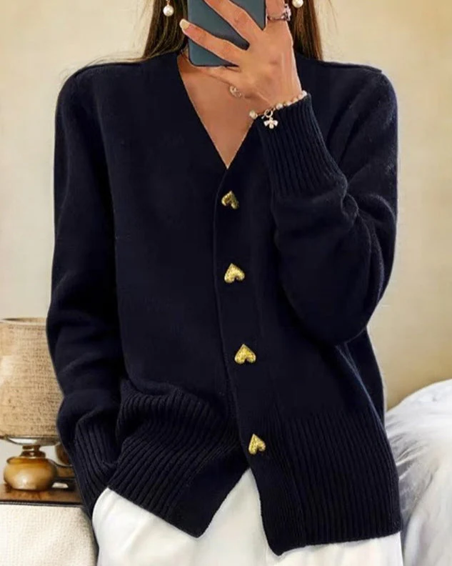 LIORAH - ELEGANT HEART BUTTON CARDIGAN - Image 5