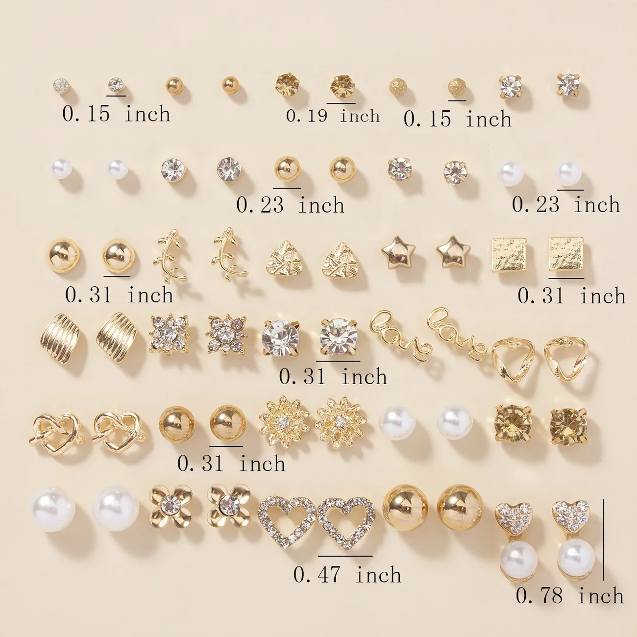 LUXCHARM LOVE™ — 30-PAIR HEART-SHAPED GEM LETTER EARRING SET - Image 5