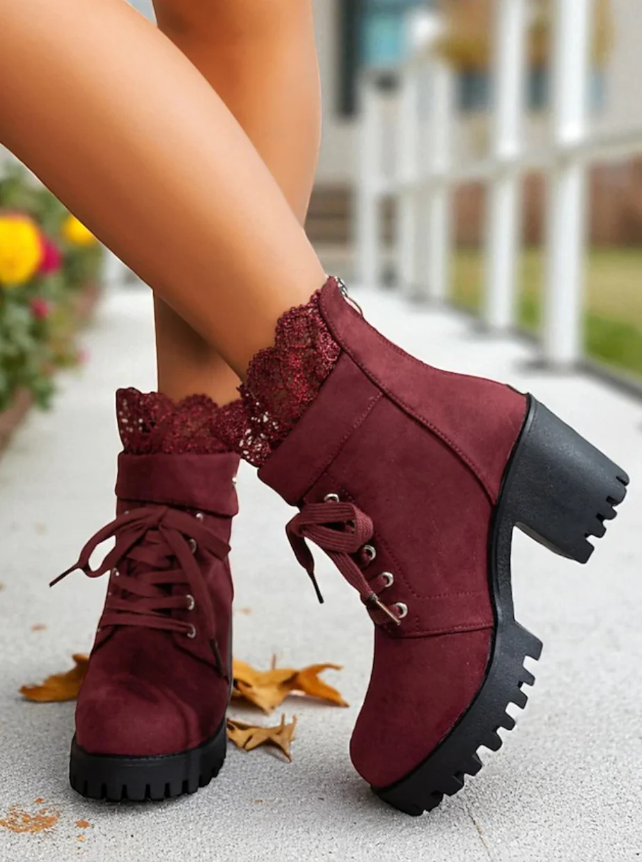MAIA™ WOMEN'S BROWN FAUX SUEDE VINTAGE ANKLE BOOTS - Image 2