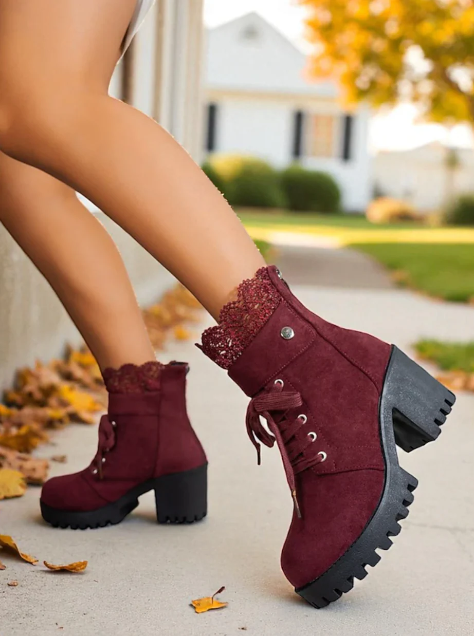 MAIA™ WOMEN'S BROWN FAUX SUEDE VINTAGE ANKLE BOOTS - Image 3