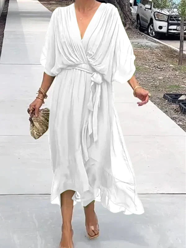 MONAÉ™ – ELEGANT V-NECK CHIFFON DRESS