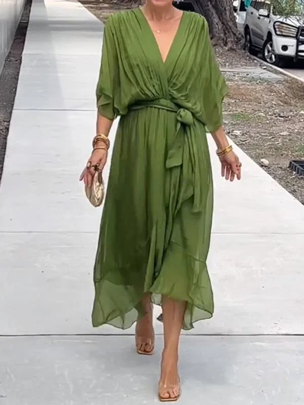 MONAÉ™ – ELEGANT V-NECK CHIFFON DRESS - Image 10