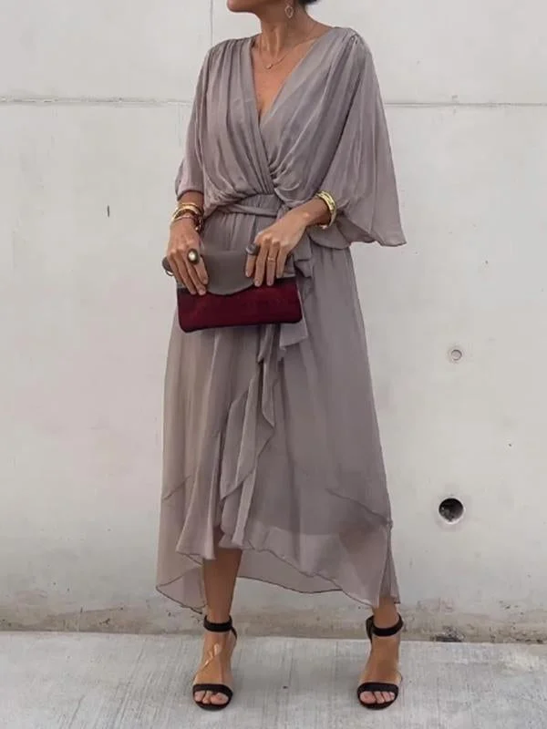 MONAÉ™ – ELEGANT V-NECK CHIFFON DRESS - Image 8