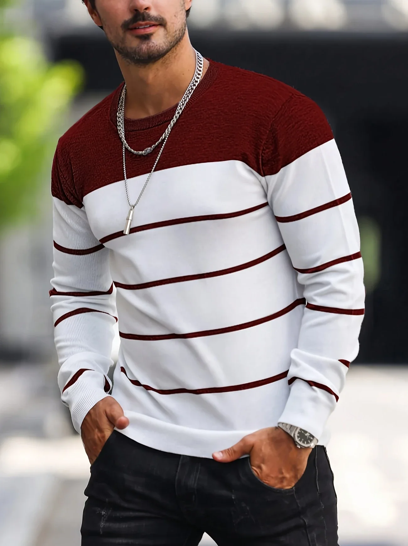 NAUTICRAFT™ — MEN’S STRIPED KNIT PULLOVER SWEATER - Image 11