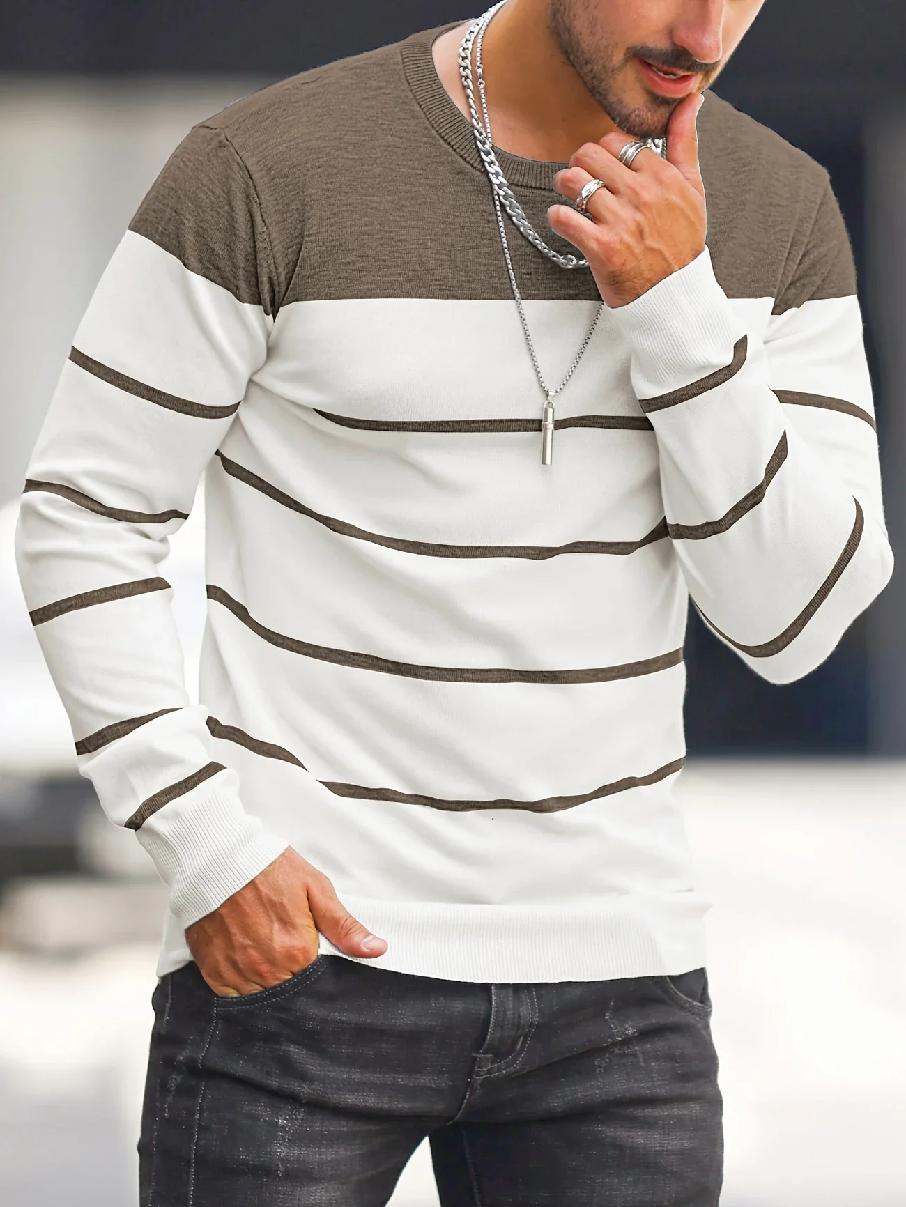 NAUTICRAFT™ — MEN’S STRIPED KNIT PULLOVER SWEATER - Image 5