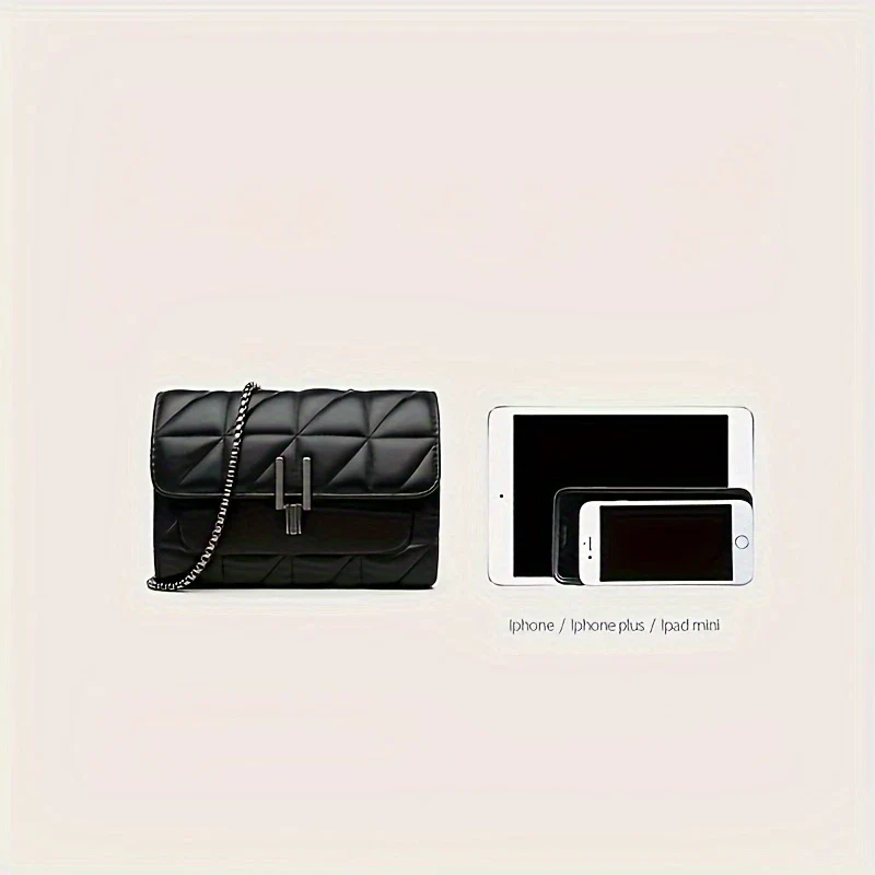 NOIR TARTANE™ — ELEGANT BLACK MINI TARTAN CROSSBODY BAG - Image 5
