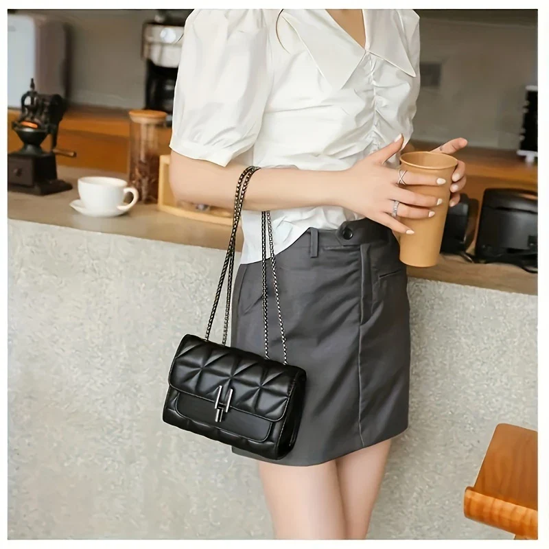 NOIR TARTANE™ — ELEGANT BLACK MINI TARTAN CROSSBODY BAG - Image 7