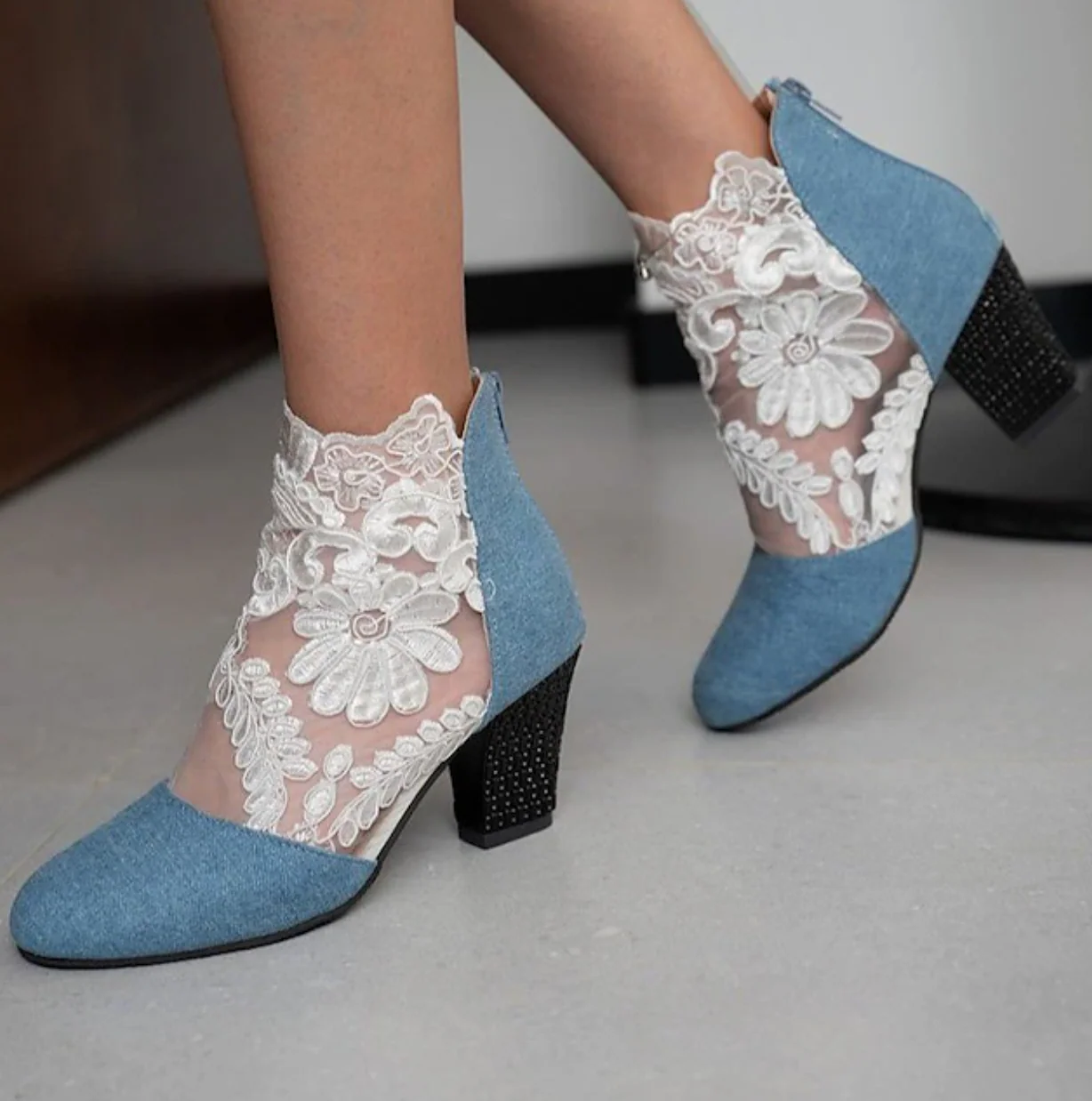 OPHELIAS™ WOMEN'S LACE EMBROIDERED ANKLE BOOTS - Image 6