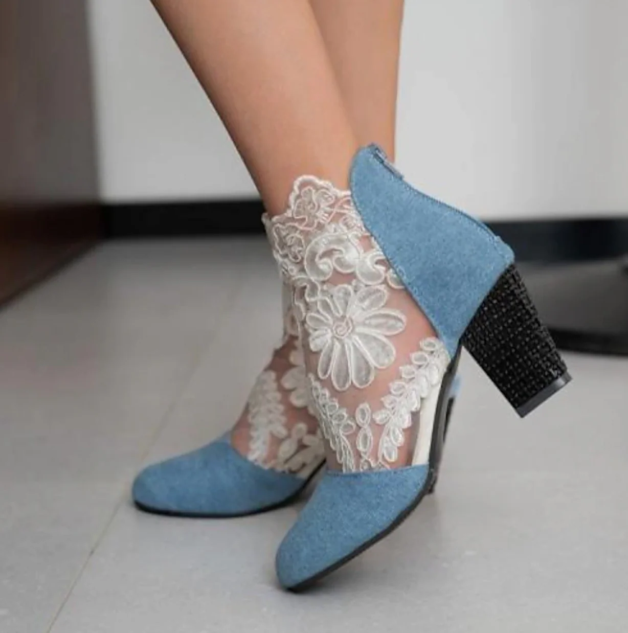 OPHELIAS™ WOMEN'S LACE EMBROIDERED ANKLE BOOTS - Image 7