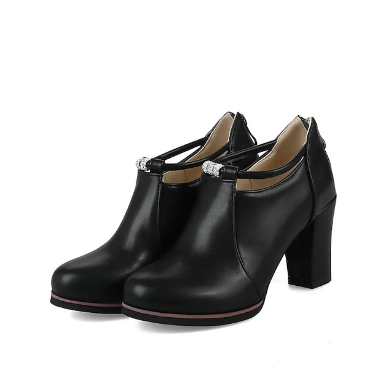 PENELOPE™ WOMEN'S RETRO ROUND TOE LEATHER HEELS - Image 5
