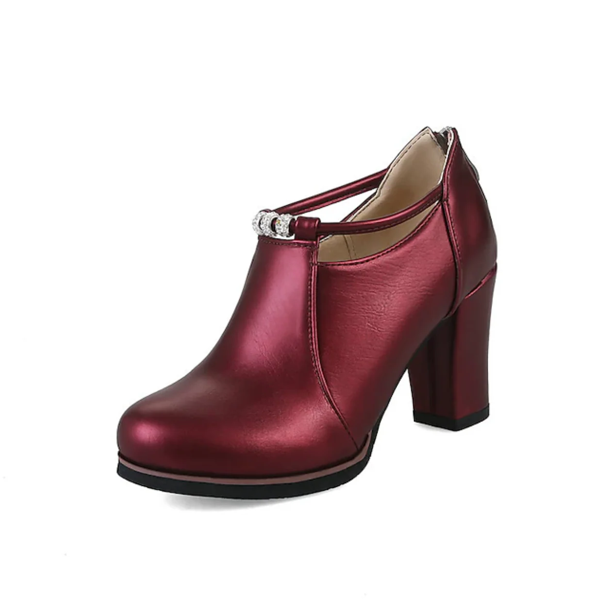 PENELOPE™ WOMEN'S RETRO ROUND TOE LEATHER HEELS - Image 7