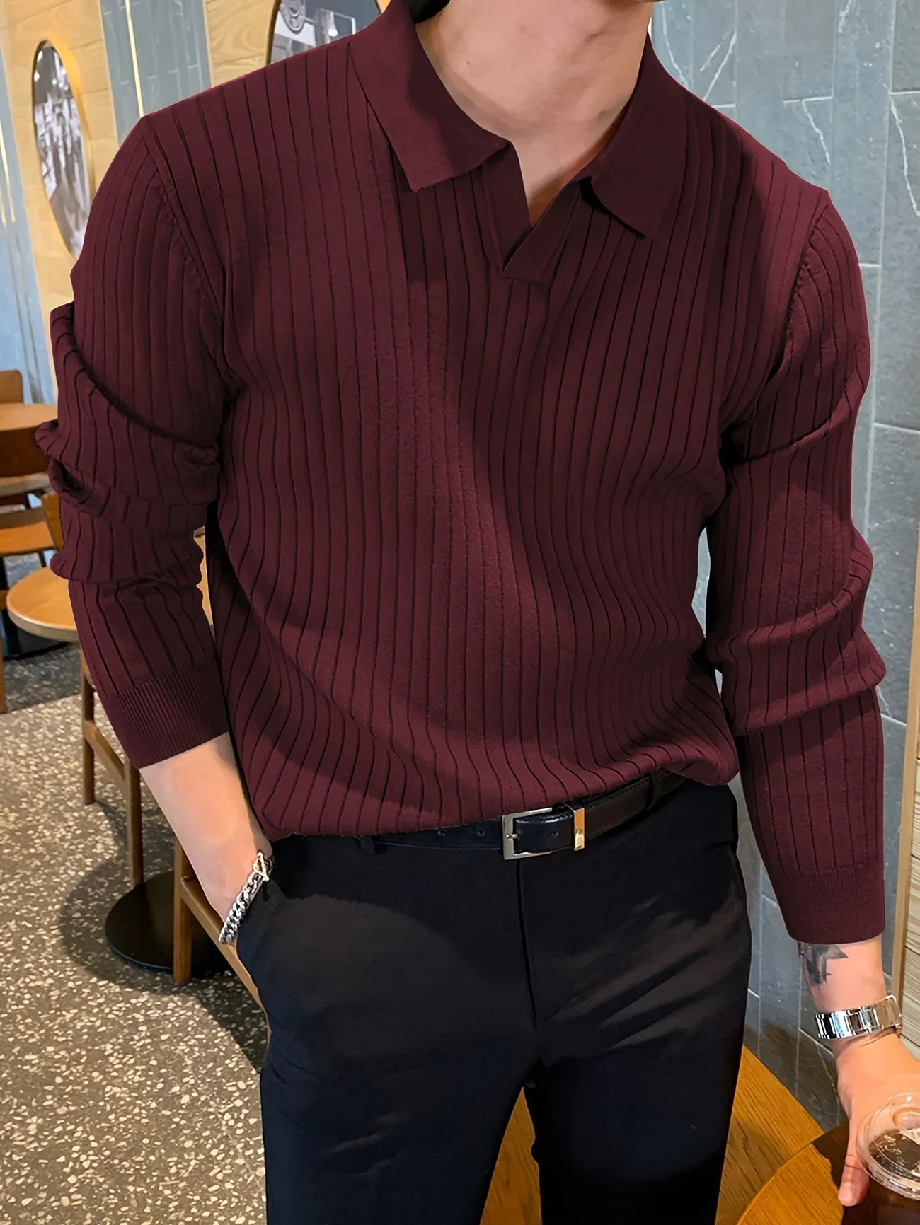 RIDGEMONT LINE™ — MEN’S CASUAL COLLAR KNIT SWEATER SHIRT - Image 6
