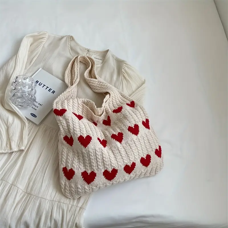 SARAH™ LOVE HEART PATTERN TOTE BAG - Image 8