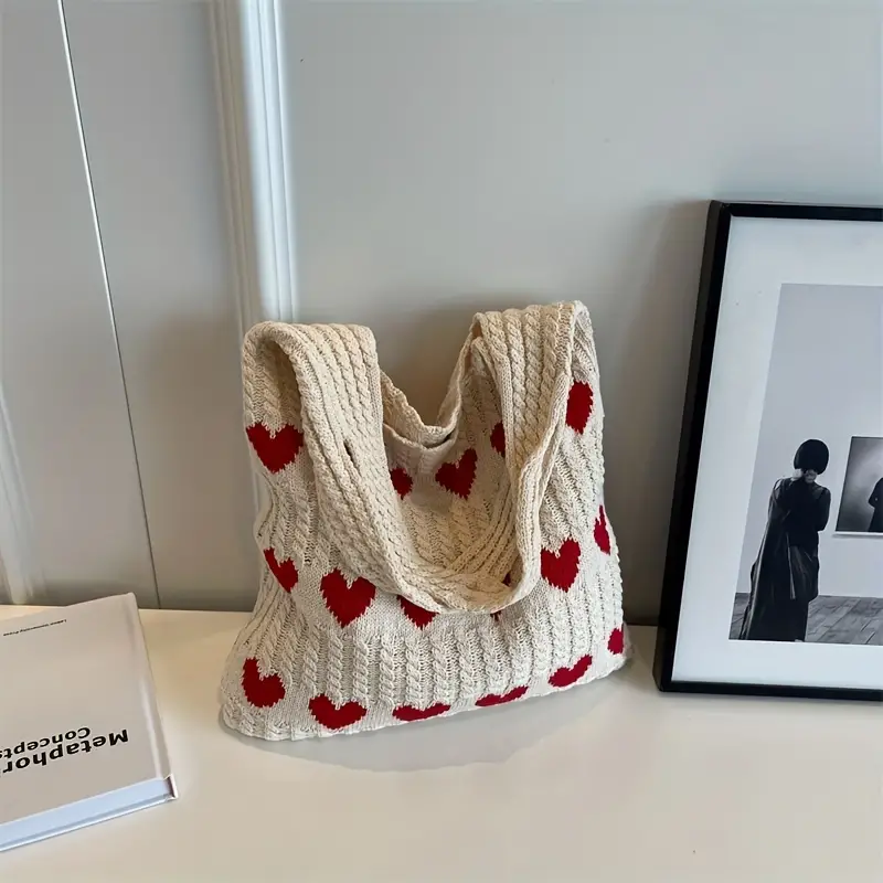 SARAH™ LOVE HEART PATTERN TOTE BAG - Image 9