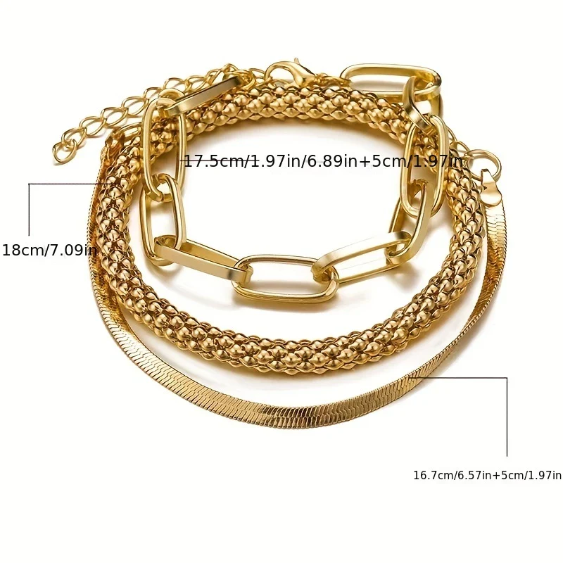 SERPENT GLAM™ — 3-PIECE GOLDEN VINTAGE SNAKE BONE BRACELET SET - Image 7