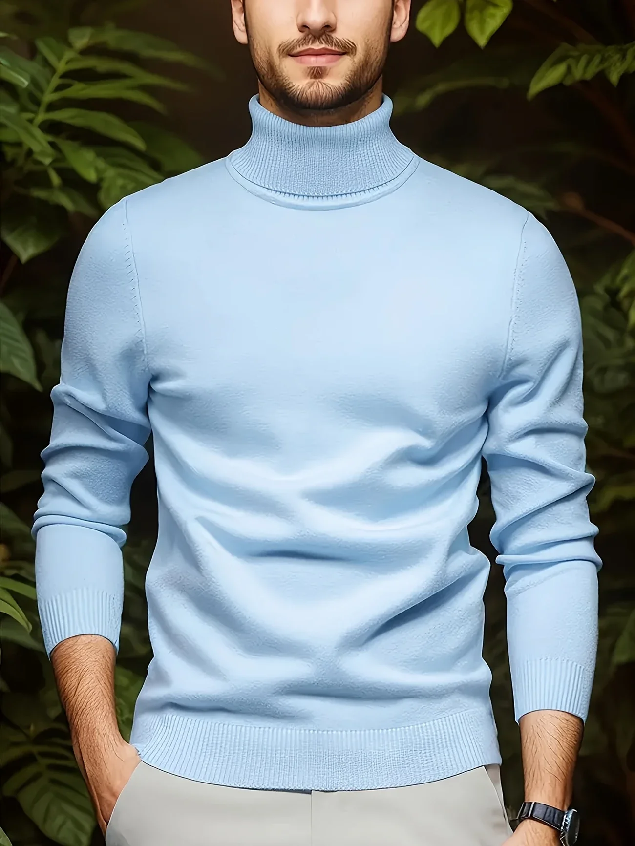 STONEHALE™ — MEN’S KNIT TURTLENECK SWEATER WITH BUTTON DETAIL - Image 12