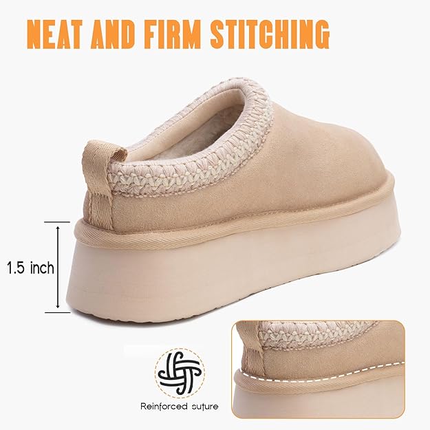 WOMEN'S PLATFORM SLIPPERS – COZY SUEDE ANKLE BOOTS WITH FLEECE LINING - Image 14
