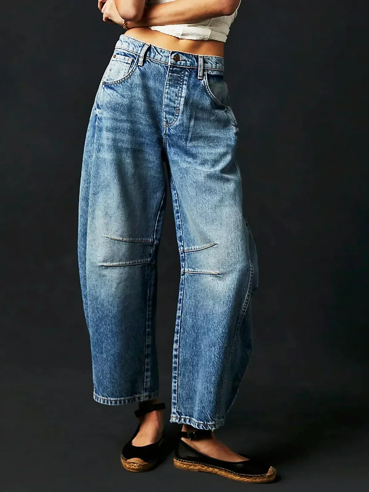 TAVIRA™ LEOPARD BARREL JEANS - Image 3