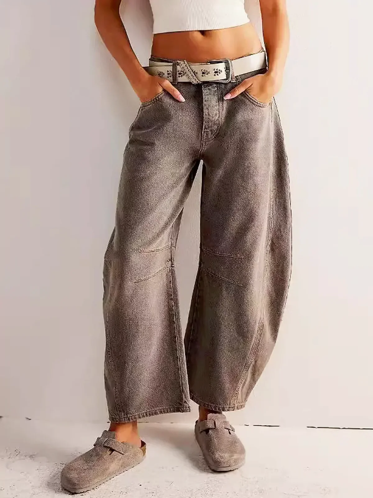 TAVIRA™ LEOPARD BARREL JEANS - Image 4