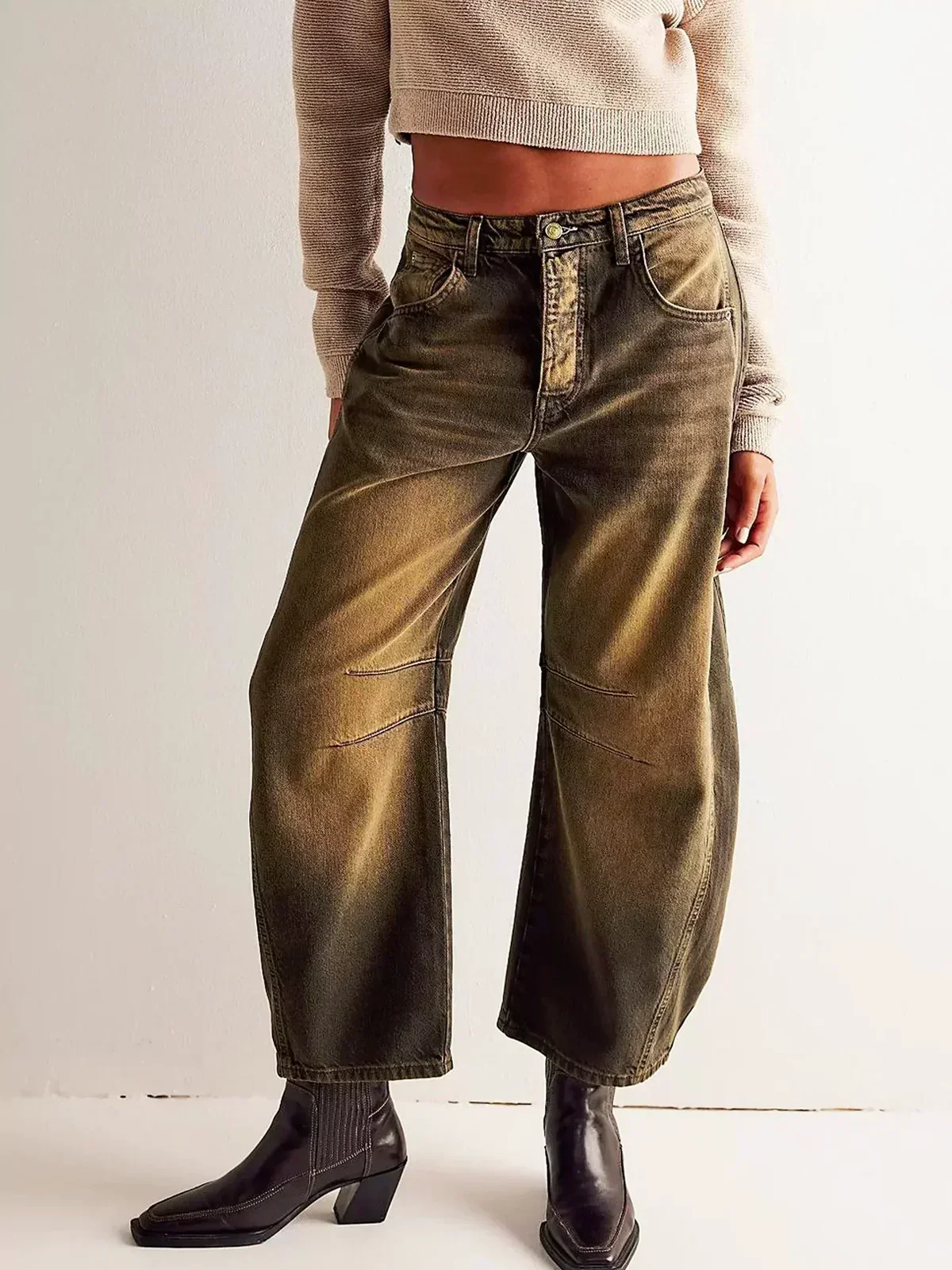TAVIRA™ LEOPARD BARREL JEANS - Image 5