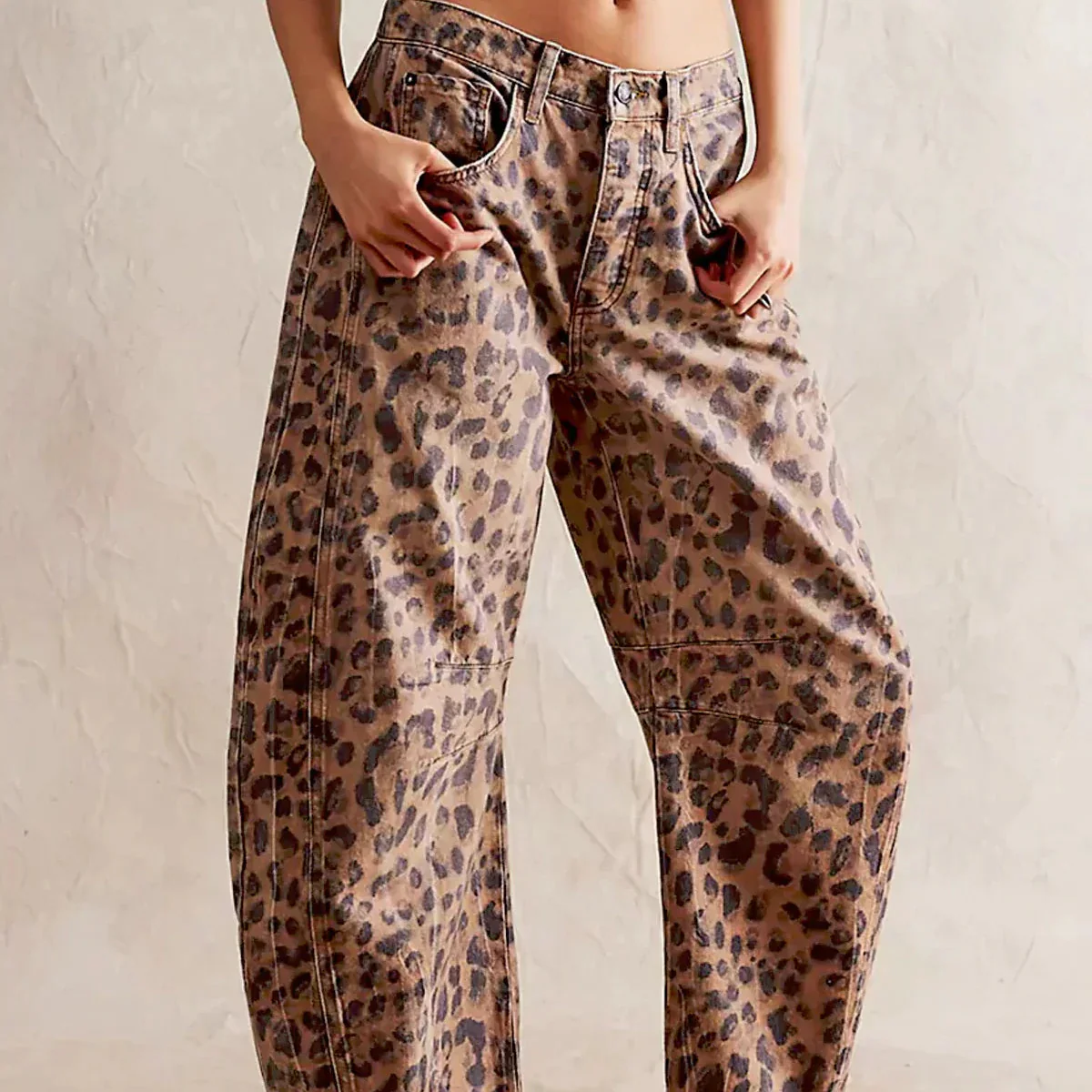 TAVIRA™ LEOPARD BARREL JEANS - Image 8