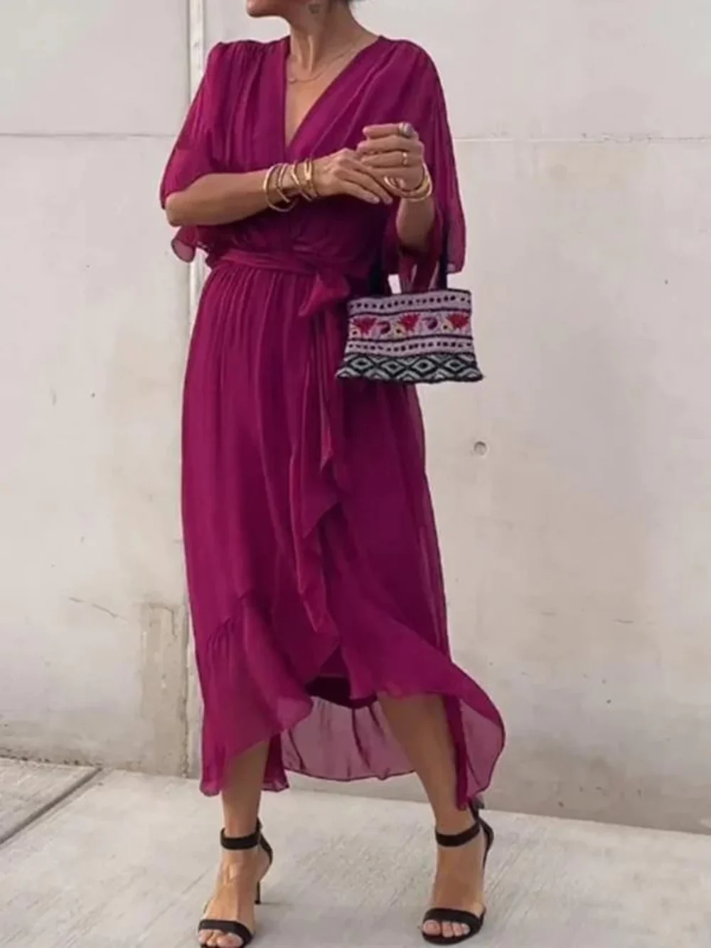 TAYLORIA™ – STYLISH & ELEGANT V-NECK CHIFFON DRESS - Image 5