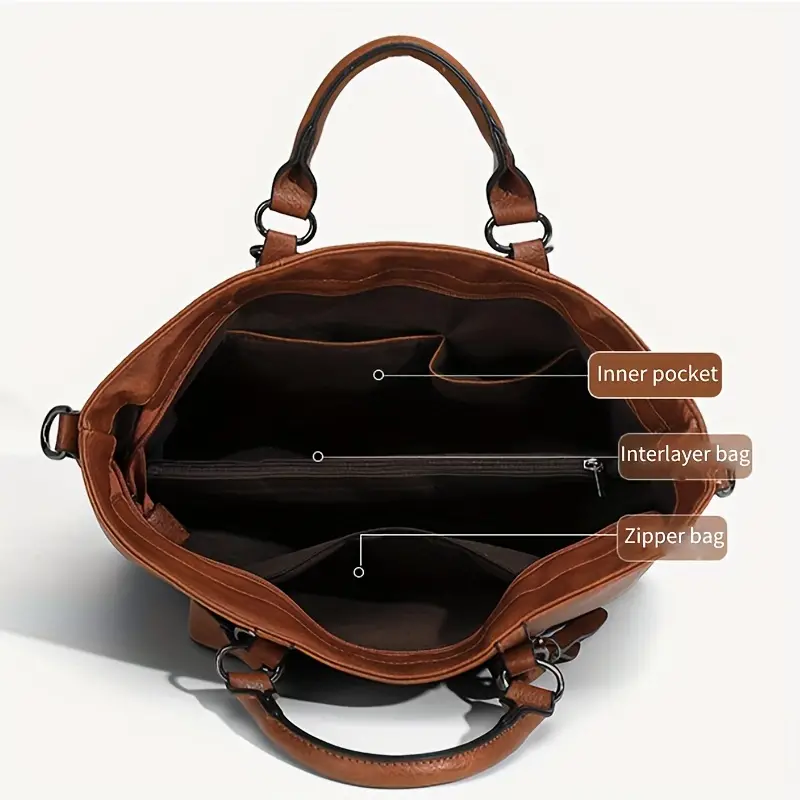 VIOLET™ FASHION CLASSIC VINTAGE LEATHER WOMEN'S TOTE HANDBAG - Image 6