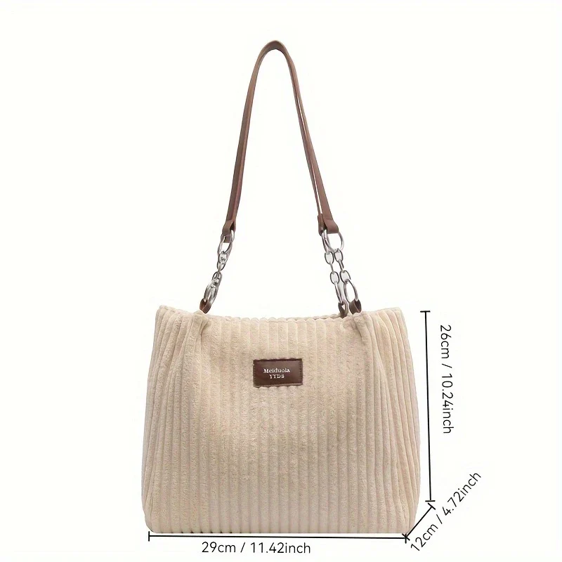 VIVA MUSE™ — SOLID COLOR SEXY CORDUROY TOTE SHOULDER BAG - Image 12