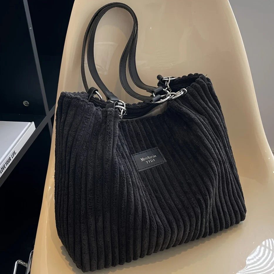 VIVA MUSE™ — SOLID COLOR SEXY CORDUROY TOTE SHOULDER BAG - Image 4