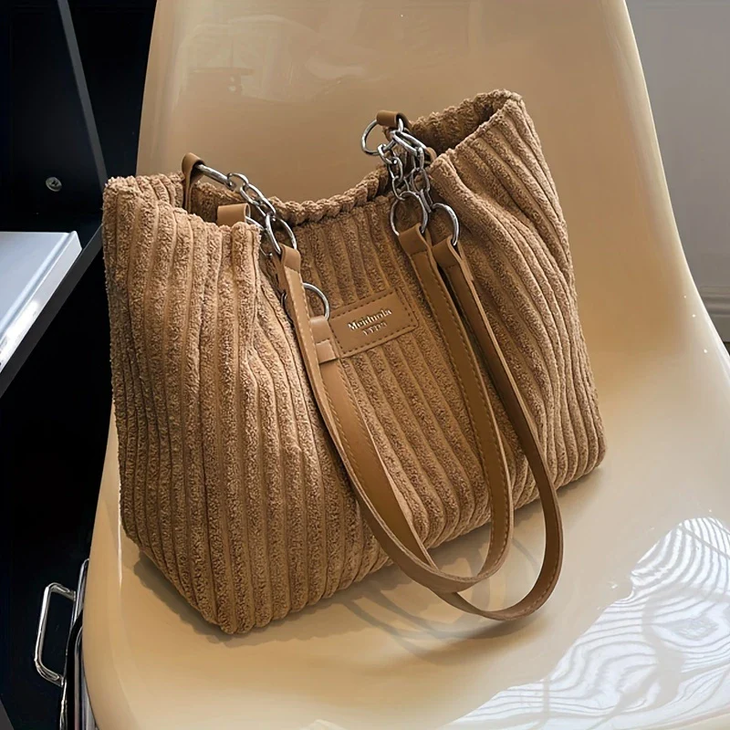 VIVA MUSE™ — SOLID COLOR SEXY CORDUROY TOTE SHOULDER BAG - Image 9