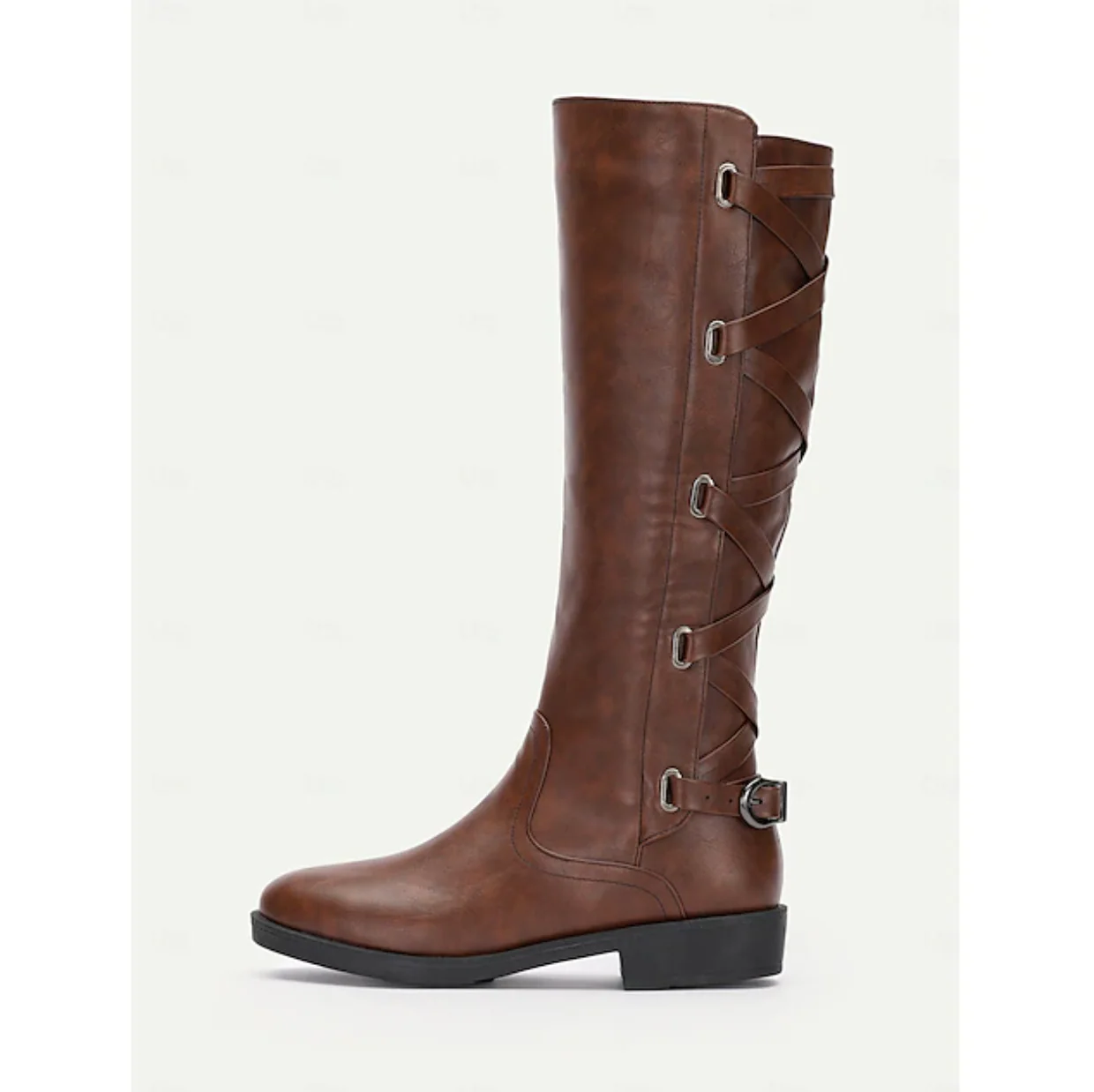VIXEN™ WOMEN'S BUCKLE DETAIL MOTORCYCLE KNEE-HIGH BOOTS - Image 6
