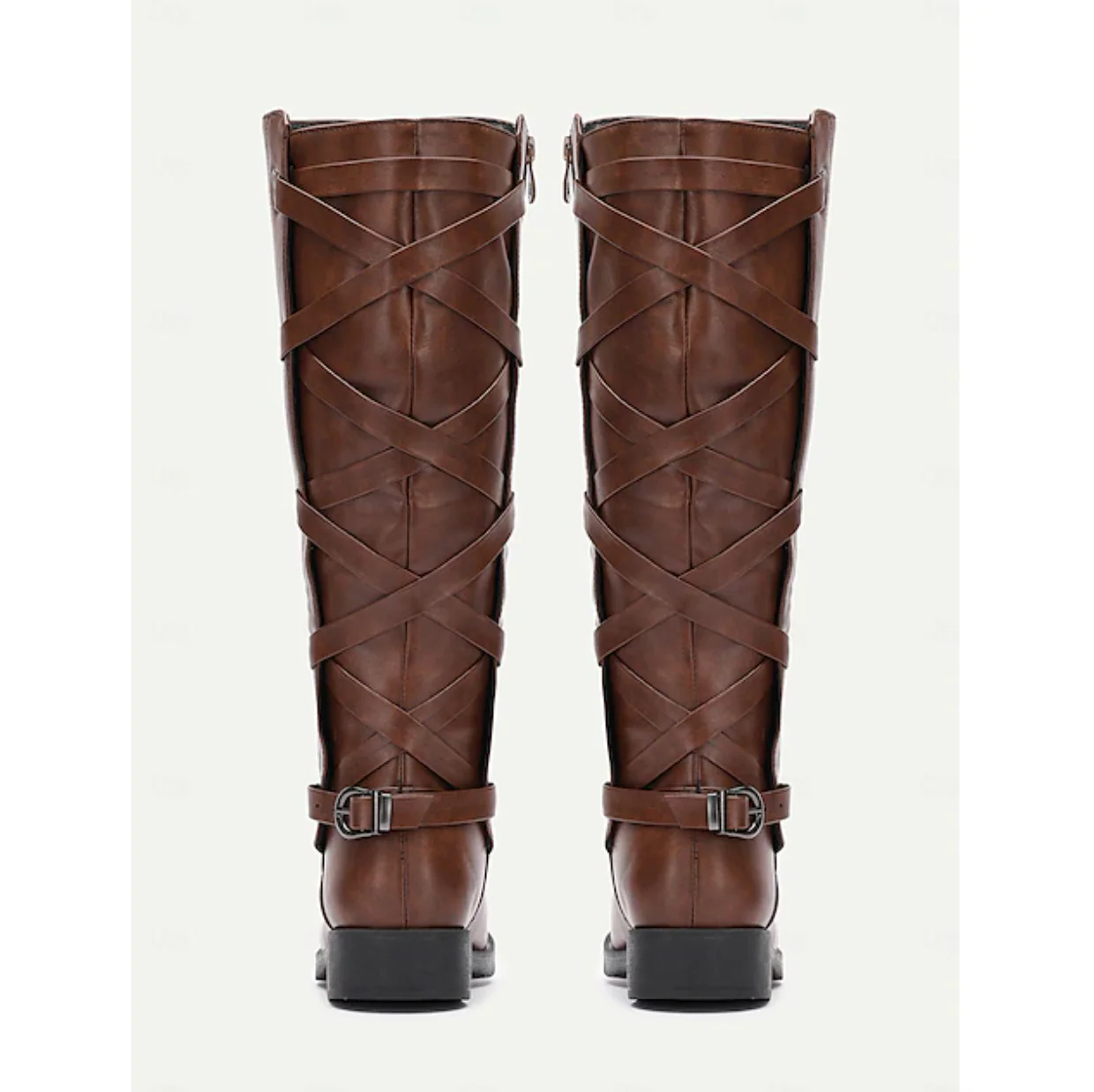 VIXEN™ WOMEN'S BUCKLE DETAIL MOTORCYCLE KNEE-HIGH BOOTS - Image 7