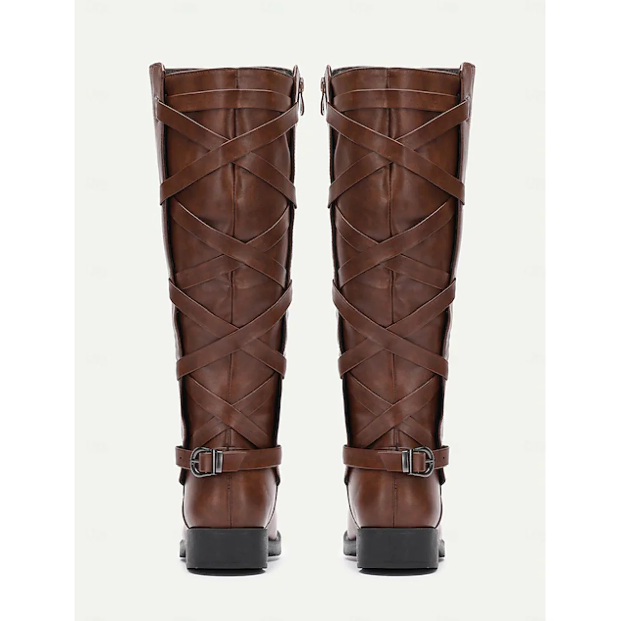 VIXEN™ WOMEN'S BUCKLE DETAIL MOTORCYCLE KNEE-HIGH BOOTS - Image 8