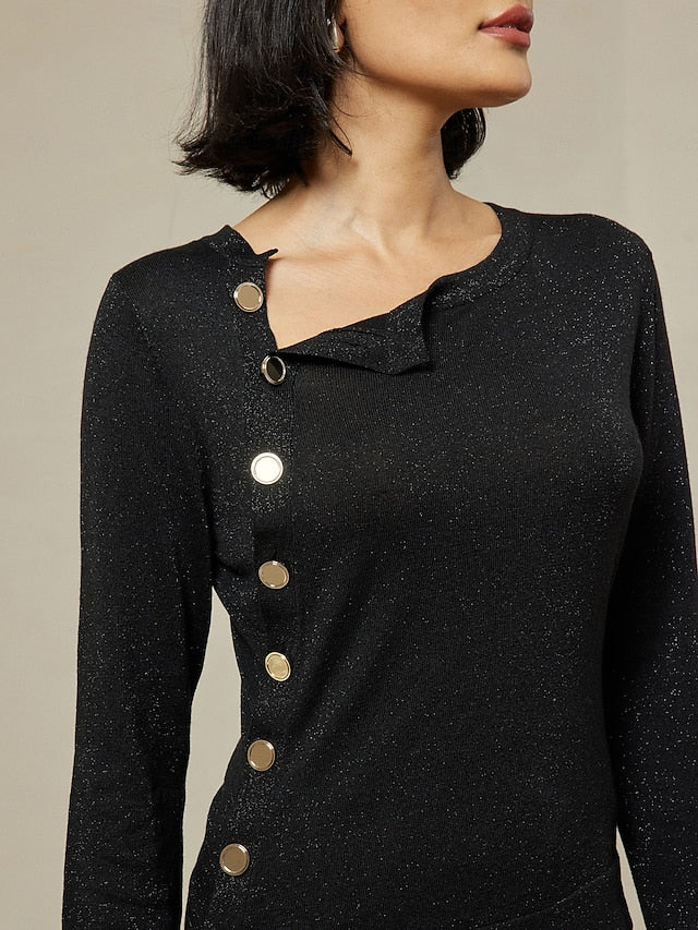 Women's Cropped Button Knit Top - Image 3
