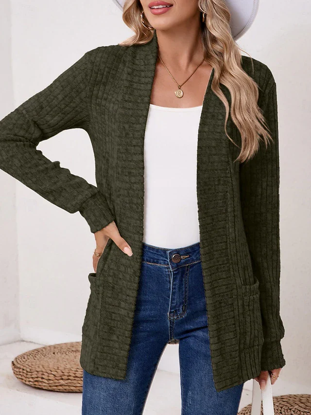 Women's Open Front Pocket Cardigan - Image 4