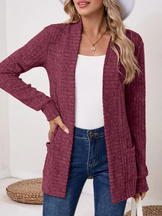 Women's Open Front Pocket Cardigan - Image 5
