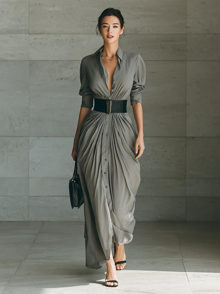 ZAHARA™ | LONG PLEATED DRESS - Image 4